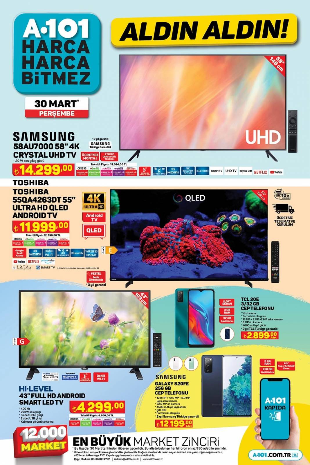 30 Mart A101 kataloğu 2023: Elektirikli otomobil, Buzdolabı, Çamaşır makinası.. 1