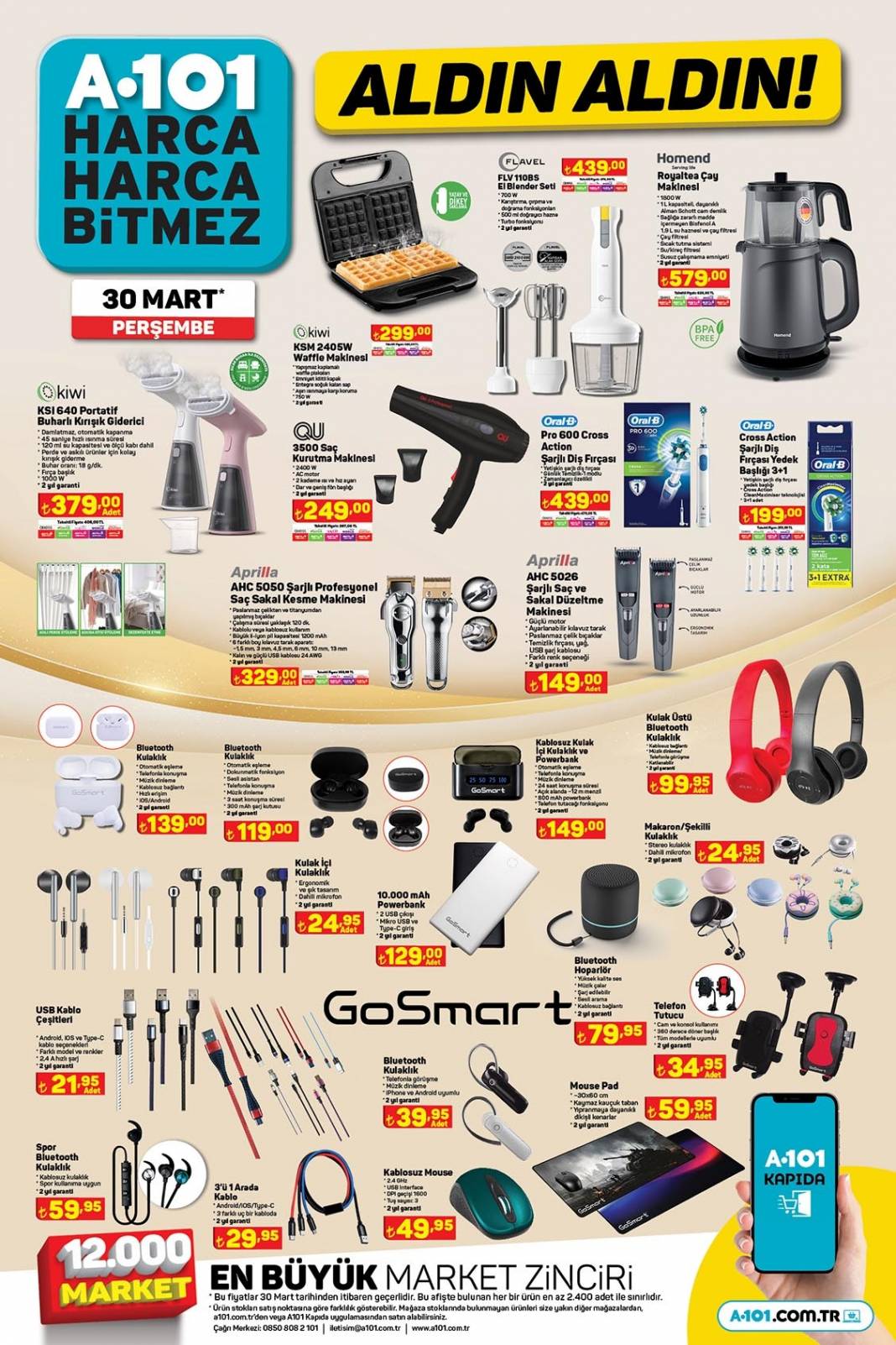 30 Mart A101 kataloğu 2023: Elektirikli otomobil, Buzdolabı, Çamaşır makinası.. 4